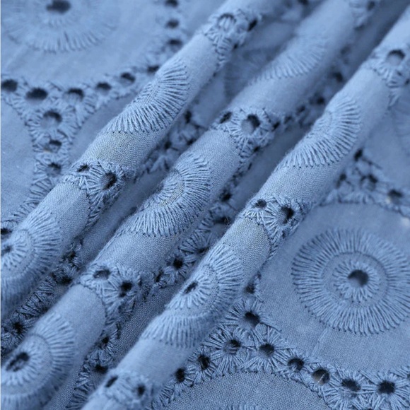 Rihoas The Blue Puff Sleeve Cutout Slit Maxi Dress - Picture 7 of 8